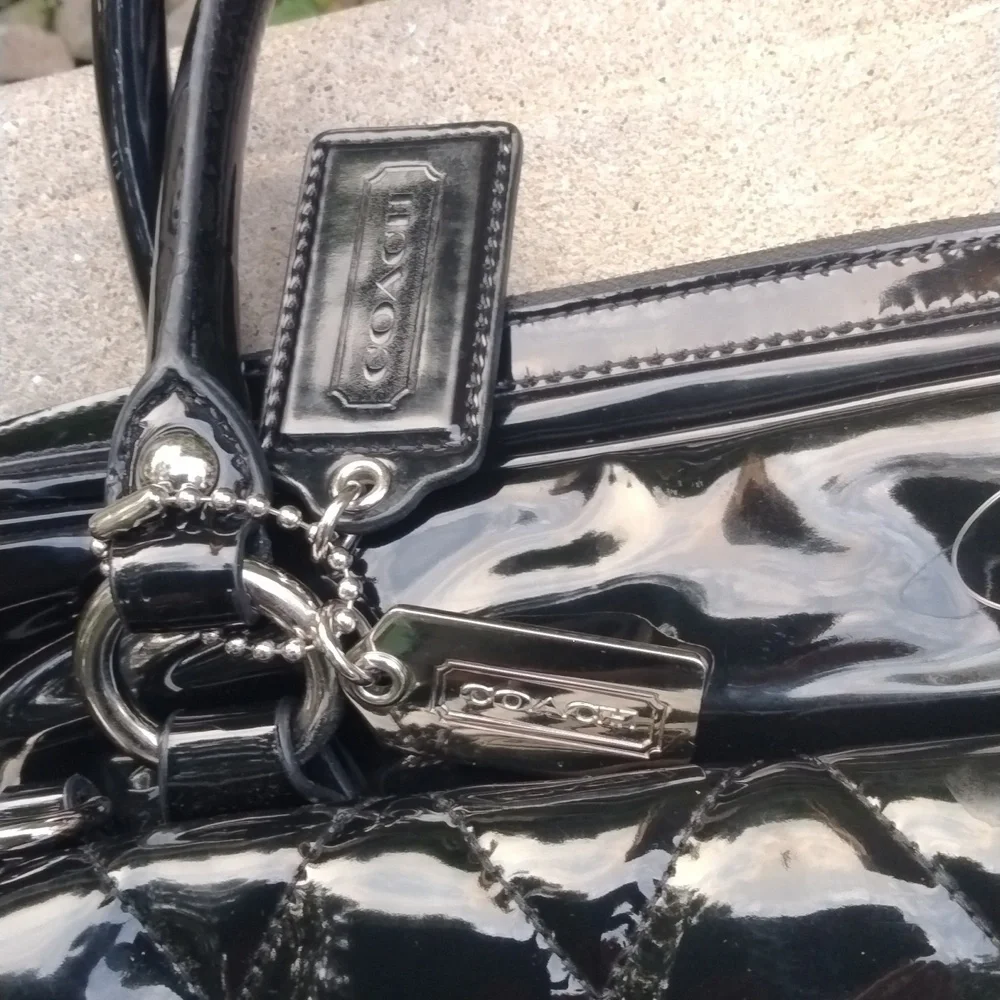 Coach Poppy Liquid Gloss Pushlock Satchel Vintage Quiet Luxury